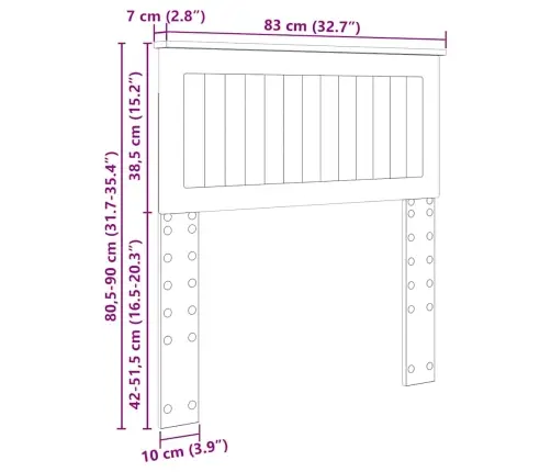 Galvgalis Ar Galvas Klāju Sonoma Ozols 80 Cm Inženierijas Koks Vidaxl