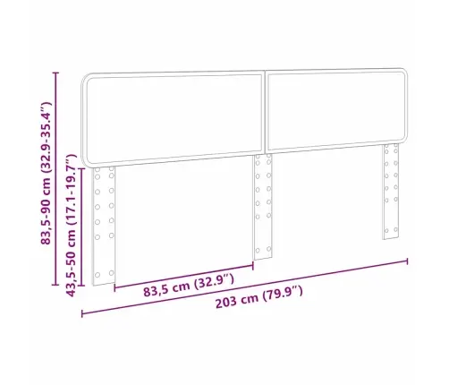 Galvgalis Ar Galvas Klāju Balts 200 Cm Inženierijas Koks Vidaxl