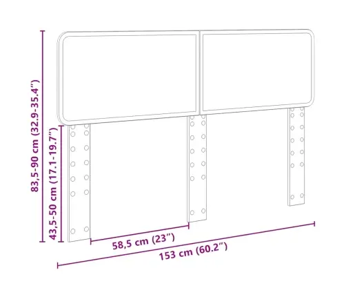 Galvgalis Artisānā Ozols 150 Cm Inženierijas Koks Vidaxl