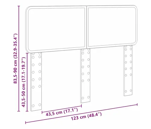 Galvgalis Ar Galvas Klāju Sonoma Ozols 120 Cm Inženierijas Koks Vidaxl