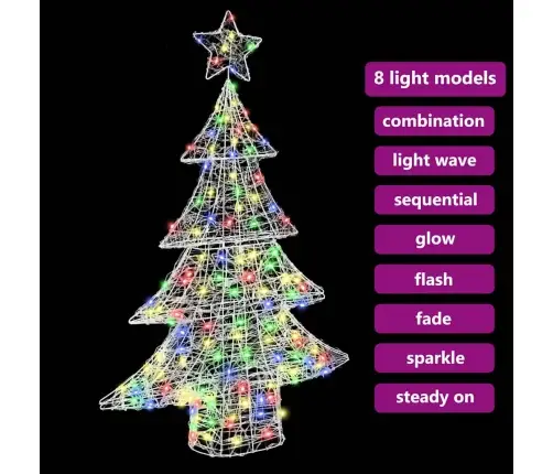 Kalėdų Eglutė Su 100 Led Įvairiaspalvis 120 Cm Akrilas
