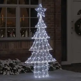 Kalėdų Eglutė Su 240 Led Šalta Balta 180 Cm Akrilas