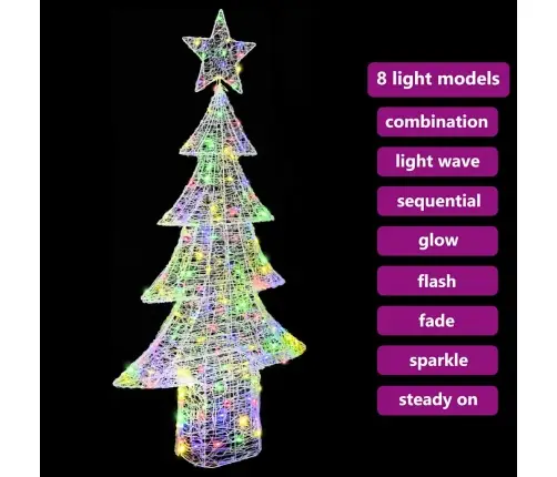 Kalėdų Eglutė Su 240 Led Įvairiaspalvis 180 Cm Akrilas