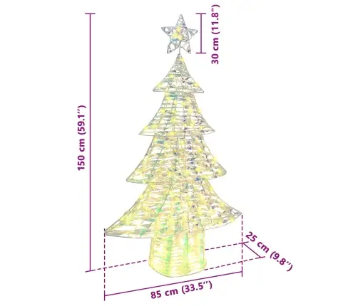 Ziemassvētku Eglīte Su 160 Led Silti Balta 150 Cm Pet Vidaxl