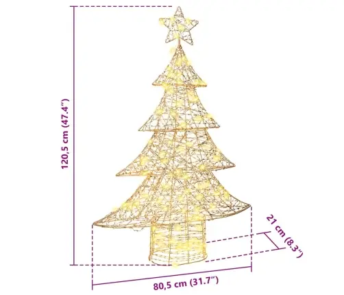 Ziemassvētku Eglīte Su 120 Led Silti Balta 120 Cm Pet Vidaxl
