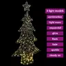 Ziemassvētku Eglīte Su 160 Led Silti Balta 150 Cm Rotangpalma Vidaxl