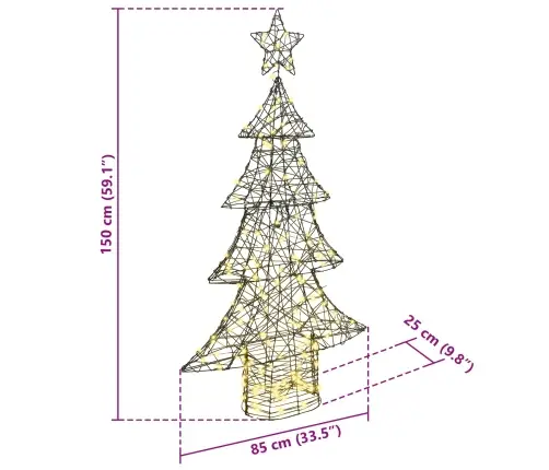 Kalėdų Eglutė Su 160 Led Šilta Balta 150 Cm Ratanas