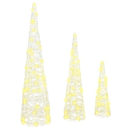 Kalėdų Eglutė 3 Pcs Šilta Balta 20 X 20 X 80 Cm Akrilas
