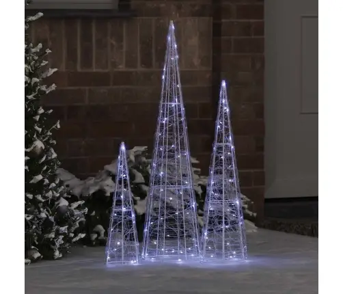 Kalėdų Eglutė 3 Pcs Šalta Balta 20 X 20 X 80 Cm Akrilas