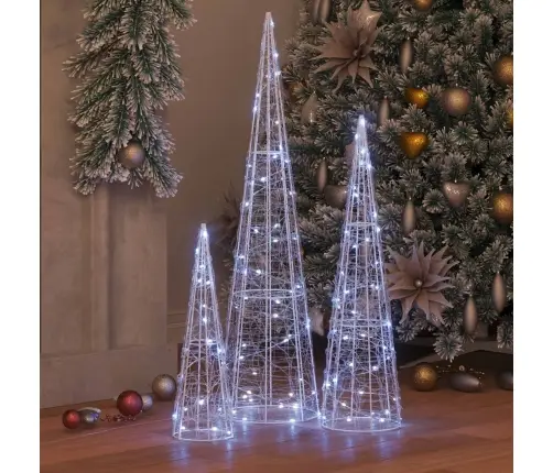 Kalėdų Eglutė 3 Pcs Šalta Balta 20 X 20 X 80 Cm Akrilas