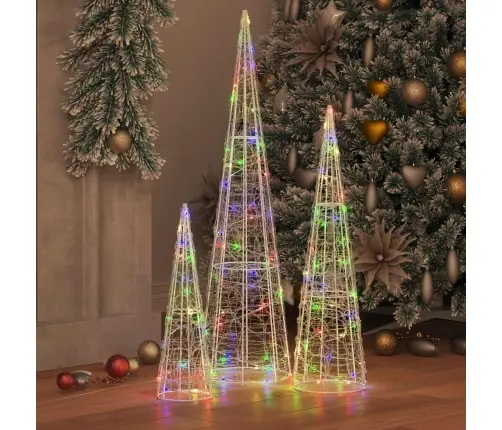 Ziemassvētku Eglīte 3 Pcs Daudzkrāsains 40 Cm 60 Cm 80 Cm Vidaxl