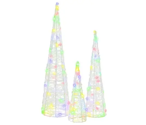 Ziemassvētku Eglīte 3 Pcs Daudzkrāsains 40 Cm 60 Cm 80 Cm Vidaxl