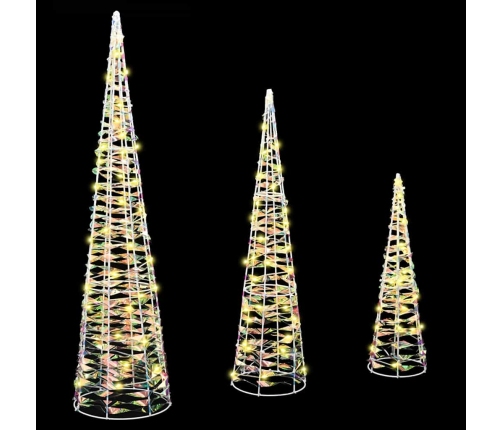 Kalėdų Eglutė Su 90 Led 3 Pcs Šilta Balta 20 X 20 X 80 Cm Pet