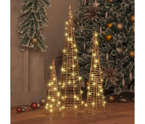 Ziemassvētku Eglīte 3 Pcs Silti Balta 40 Cm 60 Cm 80 Cm Pet Vidaxl