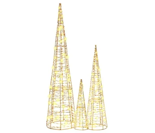 Ziemassvētku Eglīte 3 Pcs Silti Balta 40 Cm 60 Cm 80 Cm Pet Vidaxl