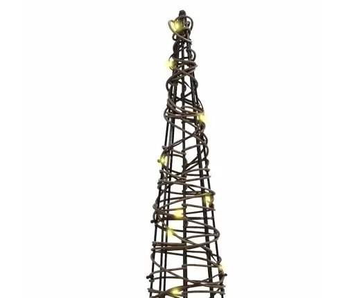 Jõulupuu Koos 90 Led-Iga 3 Pcs Soe Valge 20 X 20 X 80 Cm Rotang