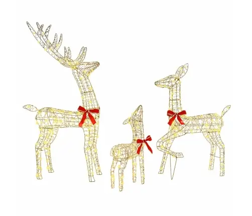 Ziemassvētku Tēviņu Ģimene 3 Pcs Silti Balta 128 Cm Pet Vidaxl