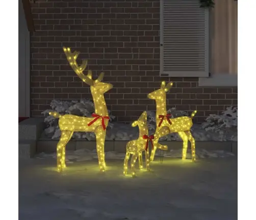 Ziemeļbriežu Ģimene 3 Pcs Silti Balta 68 X 26 X 127 Cm Audums Vidaxl