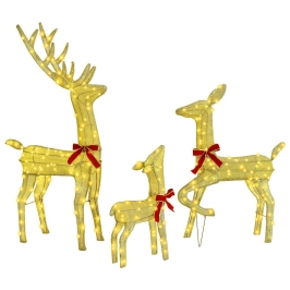 Põhjapõtrade Perekond 3 Pcs Soe Valge 68 X 26 X 127 Cm Kangas