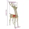 3D Ziemeļbriedis Silti Balta 128 Cm Rotangpalma Vidaxl