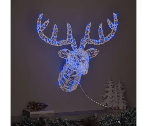 Põdra Pea Koos 140 Led-Iga Sinine 68 X 36,5 X 62,5 Cm Akrüül