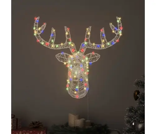 Elnių Galva Su 140 Led Spalvingas 68 X 36,5 X 62,5 Cm Akrilas