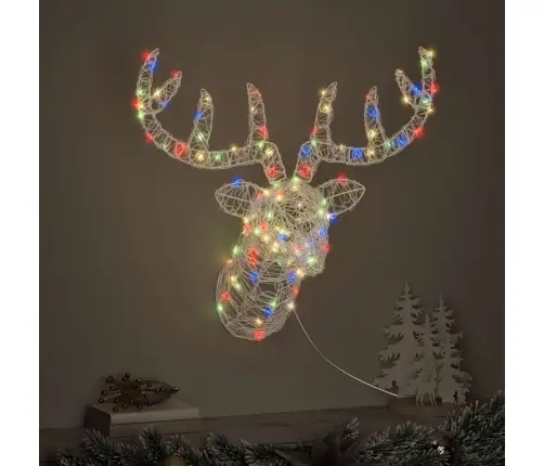 Elnių Galva Su 140 Led Spalvingas 68 X 36,5 X 62,5 Cm Akrilas