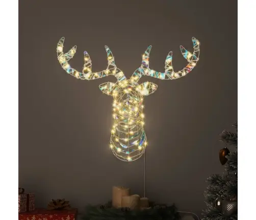 Ziemassvētku Ziemeļbriedis Ar Kamanām Silti Balta 60 Cm Pet Vidaxl