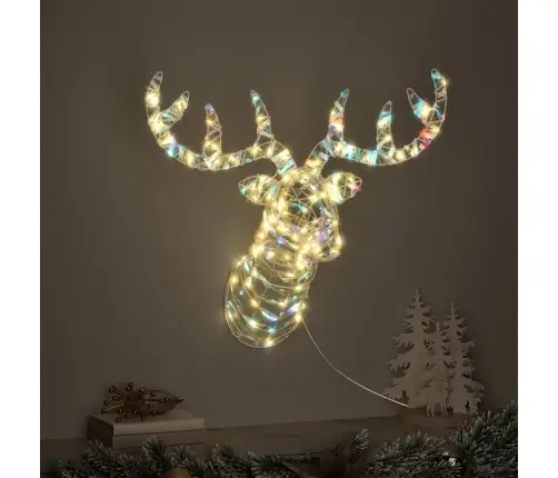 Ziemassvētku Ziemeļbriedis Ar Kamanām Silti Balta 60 Cm Pet Vidaxl