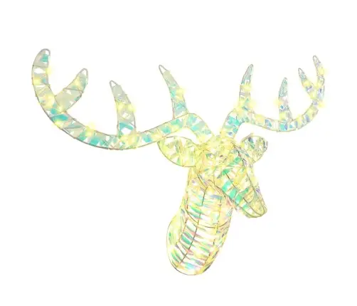 Ziemassvētku Ziemeļbriedis Ar Kamanām Silti Balta 60 Cm Pet Vidaxl