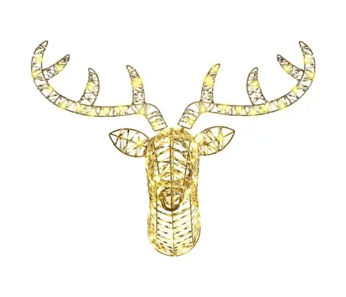 Ziemassvētku Ziemeļbriedis Ar Kamanām Silti Balta 60 Cm Pet Vidaxl