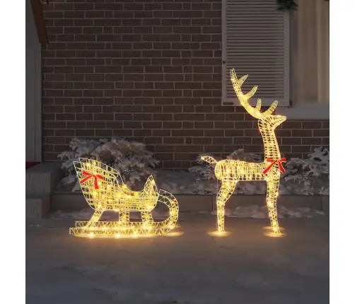 Ziemassvētku Ziemeļbriedis Ar Kamanām Silti Balta Pet Vidaxl