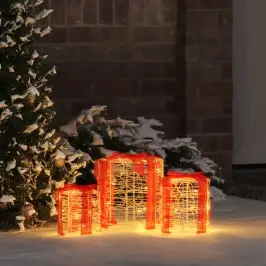 Dovanos Dėžutės Dekoracija 3 Pcs Šilta Balta 20 X 20 X 21 Cm