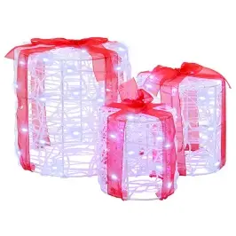 Dāvanu Kaste Dekorācija 3 Pcs Vēsi Balta 20 X 20 X 21 Cm Akrils Vidaxl