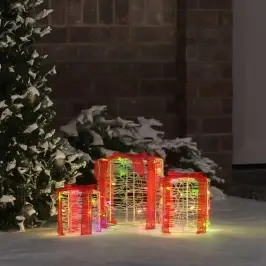 Dāvanu Kaste Dekorācija 3 Pcs Krāsains 20 X 20 X 21 Cm Akrils Vidaxl Dāvanu Kaste Dekorācija 3 Pcs Krāsains 20 X 20 X 21 Cm Akrils Vidaxl