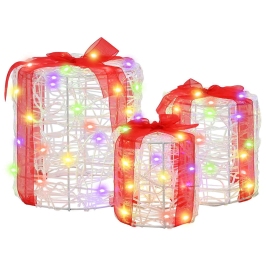 Dāvanu Kaste Dekorācija 3 Pcs Krāsains 20 X 20 X 21 Cm Akrils Vidaxl