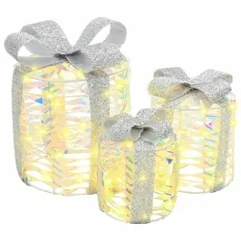 Dovanų Dėžutės Dekoracija 3 Pcs Šilta Balta 20 X 20 X 20 Cm Pet