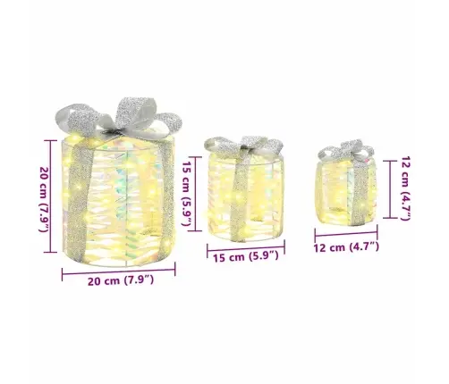 Kingituse Karp Dekoratsioon 3 Pcs Soe Valge 20 X 20 X 20 Cm Pet
