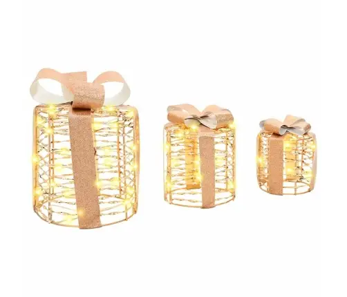 Dāvanas Kastes Dekorācija 3 Pcs Silti Balta Pet Vidaxl