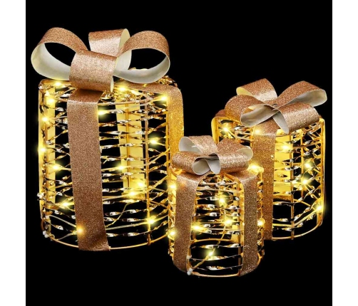 Dāvanas Kastes Dekorācija 3 Pcs Silti Balta Pet Vidaxl