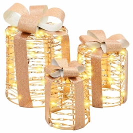 Dāvanas Kastes Dekorācija 3 Pcs Silti Balta 20 X 20 X 20 Cm Pet Vidaxl