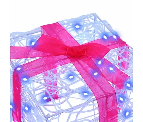 Dāvanu Kaste Su 60 Led 3 Pcs Zila 20 X 20 X 20 Cm Akrils Vidaxl