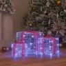 Dāvanu Kaste Su 60 Led 3 Pcs Zila 20 X 20 X 20 Cm Akrils Vidaxl