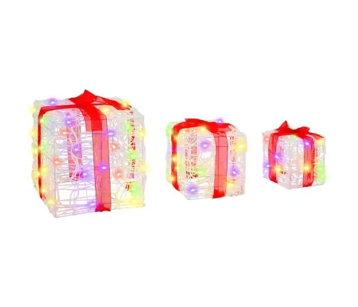 Dāvanu Kaste 3 Pcs Daudzkrāsains 20 X 20 X 20 Cm Akrils Vidaxl