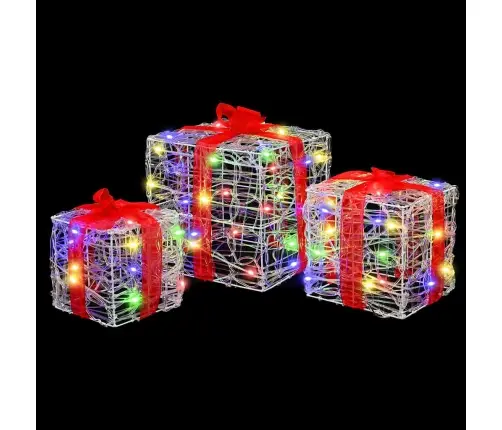 Dāvanu Kaste 3 Pcs Daudzkrāsains 20 X 20 X 20 Cm Akrils Vidaxl
