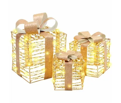Kingituse Kast 3 Pcs Soe Valge 20 X 20 X 20 Cm Pet