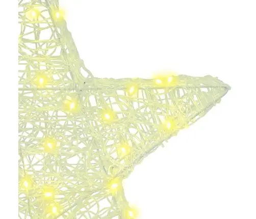 3D Zvaigzne Su 50 Led Silti Balta 55 X 53.5 X 10 Cm Akrils Vidaxl