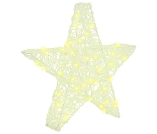 3D Zvaigzne Su 50 Led Silti Balta 55 X 53.5 X 10 Cm Akrils Vidaxl