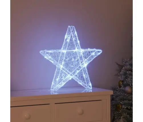3D Žvaigždė Su 50 Led Šalta Balta 55 X 53.5 X 10 Cm Akrilas