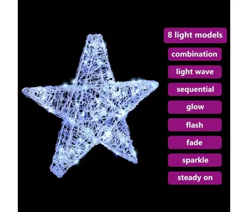 3D Täht Koos 50 Led-Iga Külm Valge 55 X 53.5 X 10 Cm Akrüül 3D Täht Koos 50 Led-Iga Külm Valge 55 X 53.5 X 10 Cm Akrüül
